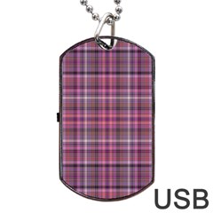 Pink Plaid Dog Tag Usb Flash (two Sides) by snowwhitegirl