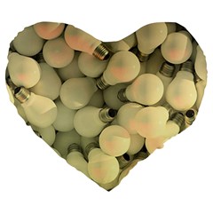 Bulbs Large 19  Premium Flano Heart Shape Cushions by snowwhitegirl