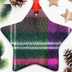 Pink Plaid Flannel Ornament (star) by snowwhitegirl