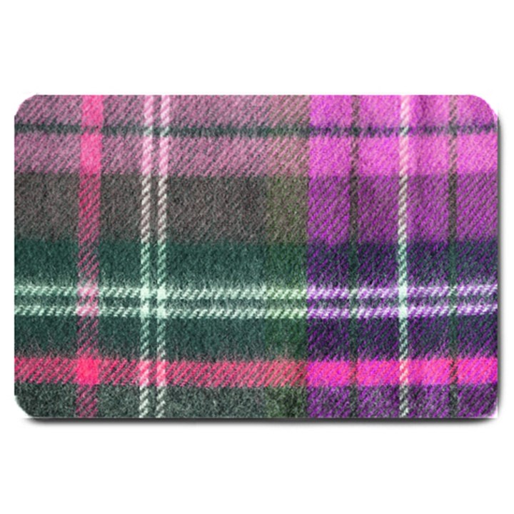 Pink Plaid Flannel Large Doormat 