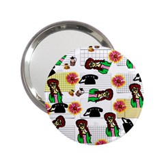 Office Girl Pattern 2 25  Handbag Mirrors by snowwhitegirl