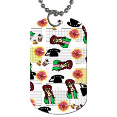 Office Girl Pattern Dog Tag (two Sides) by snowwhitegirl