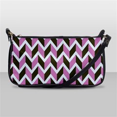 Zigzag Chevron Pattern Pink Brown Shoulder Clutch Bag by snowwhitegirl