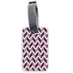 Zigzag Chevron Pattern Pink Brown Luggage Tags (two Sides) by snowwhitegirl