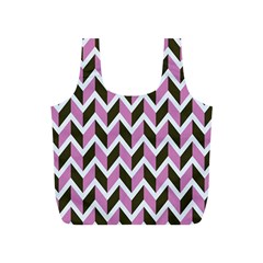 Zigzag Chevron Pattern Pink Brown Full Print Recycle Bag (s) by snowwhitegirl