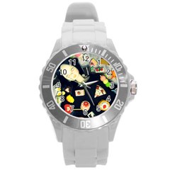 Food Round Plastic Sport Watch (l) by snowwhitegirl