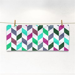 Zigzag Chevron Pattern Aqua Purple Hand Towel by snowwhitegirl