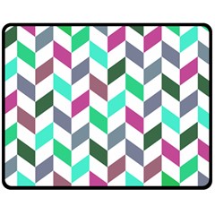 Zigzag Chevron Pattern Aqua Purple Fleece Blanket (medium)  by snowwhitegirl