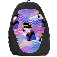 Japanese Abstract Blue Backpack Bag by snowwhitegirl