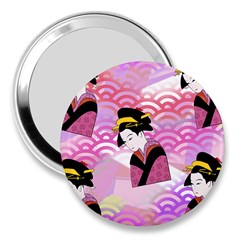 Japanese Abstract Pink 3  Handbag Mirrors by snowwhitegirl