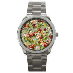 Fruit Blossom Gray Sport Metal Watch by snowwhitegirl