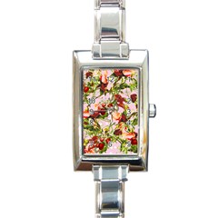 Fruit Blossom Pink Rectangle Italian Charm Watch by snowwhitegirl