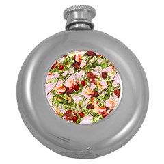 Fruit Blossom Pink Round Hip Flask (5 Oz) by snowwhitegirl