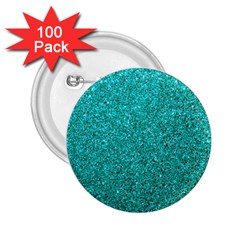 Aqua Glitter 2 25  Buttons (100 Pack)  by snowwhitegirl