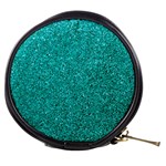 Aqua Glitter Mini Makeup Bags Front