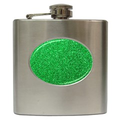 Green Glitter Hip Flask (6 Oz) by snowwhitegirl