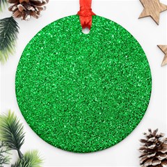 Green Glitter Round Ornament (two Sides) by snowwhitegirl