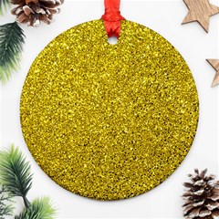 Gold  Glitter Round Ornament (two Sides) by snowwhitegirl