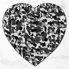 Grey Camo Jigsaw Puzzle (heart) by snowwhitegirl