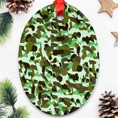 Brownish Green Camo Oval Ornament (two Sides) by snowwhitegirl