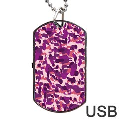 Pink Camo Dog Tag Usb Flash (two Sides) by snowwhitegirl