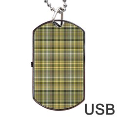 Yellow Plaid Dog Tag Usb Flash (one Side) by snowwhitegirl