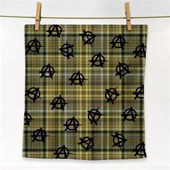 Yellow Plaid Anarchy Face Towel by snowwhitegirl