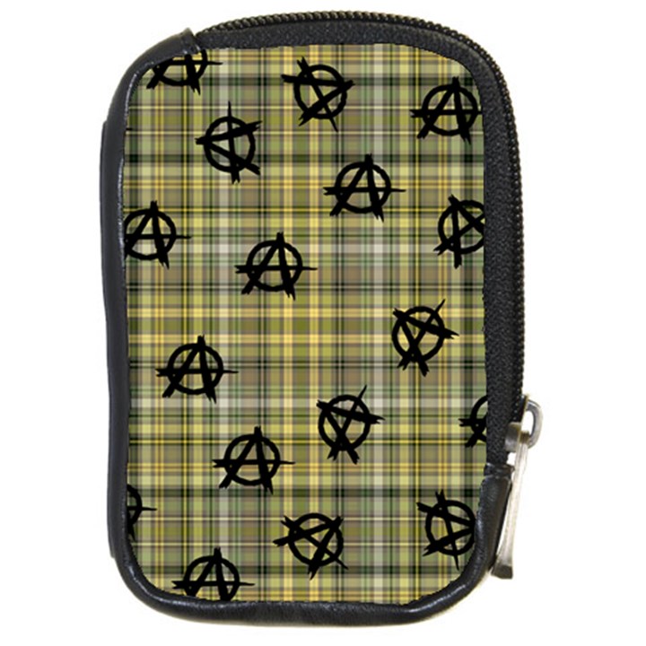 Yellow Plaid Anarchy Compact Camera Leather Case