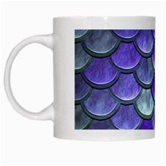 Blue Purple Mermaid Scale White Mugs by snowwhitegirl