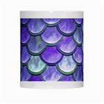 Blue Purple Mermaid Scale White Mugs Center