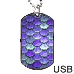 Blue Purple Mermaid Scale Dog Tag Usb Flash (one Side) by snowwhitegirl