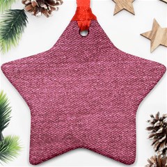 Pink  Denim Star Ornament (two Sides) by snowwhitegirl