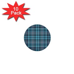 Teal Plaid 1  Mini Buttons (10 Pack)  by snowwhitegirl