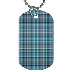 Teal Plaid Dog Tag (two Sides) by snowwhitegirl