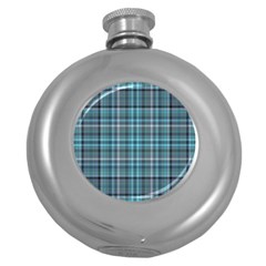 Teal Plaid Round Hip Flask (5 Oz) by snowwhitegirl