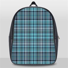 Teal Plaid School Bag (large) by snowwhitegirl