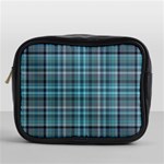 Teal Plaid Mini Toiletries Bag (One Side) Front