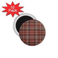 Peach  Plaid 1 75  Magnets (10 Pack)  by snowwhitegirl