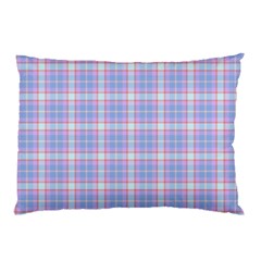 Pink Blue Plaid Pillow Case by snowwhitegirl