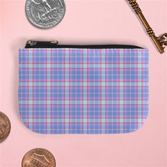 Pink Blue Plaid Mini Coin Purse by snowwhitegirl