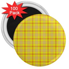 Yellow Sun Plaid 3  Magnets (100 Pack) by snowwhitegirl