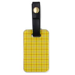 Yellow Sun Plaid Luggage Tags (one Side)  by snowwhitegirl