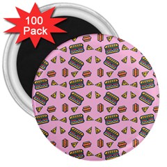 Fast Food Pink 3  Magnets (100 Pack) by snowwhitegirl