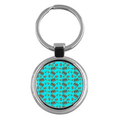 Fast Food Blue Key Chains (round)  by snowwhitegirl