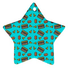 Fast Food Blue Star Ornament (two Sides) by snowwhitegirl