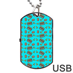 Fast Food Blue Dog Tag Usb Flash (two Sides) by snowwhitegirl