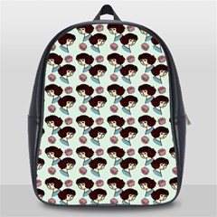 Redhead Girl Blue School Bag (large) by snowwhitegirl