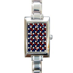 Eye Dots Red Blue Rectangle Italian Charm Watch by snowwhitegirl