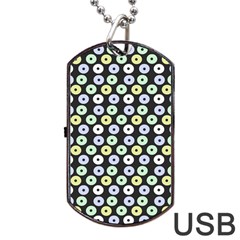 Eye Dots Grey Pastel Dog Tag Usb Flash (one Side) by snowwhitegirl