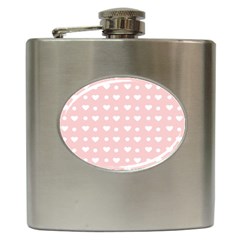 Hearts Dots Pink Hip Flask (6 Oz) by snowwhitegirl